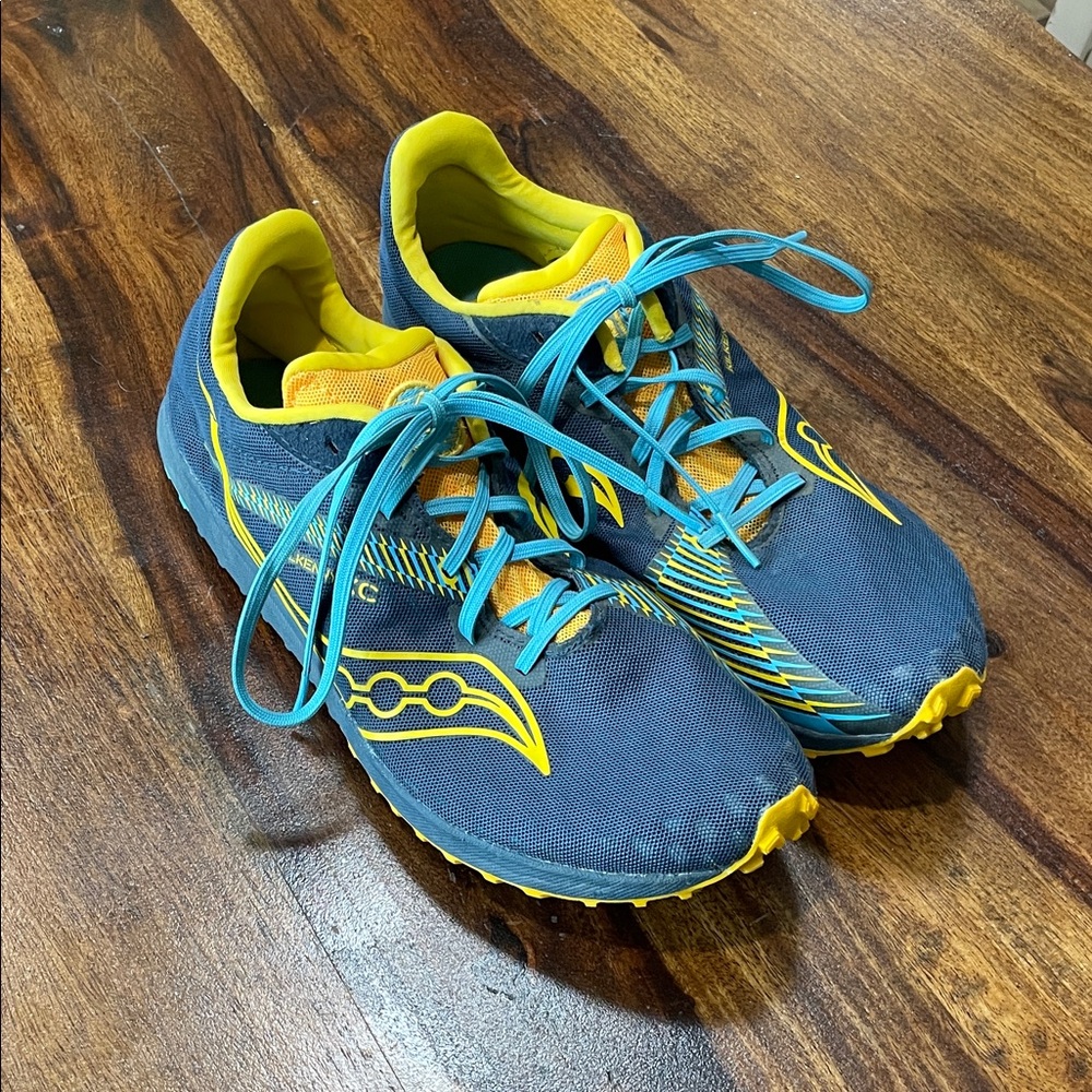 Saucony Blue and Yellow Running Shoes